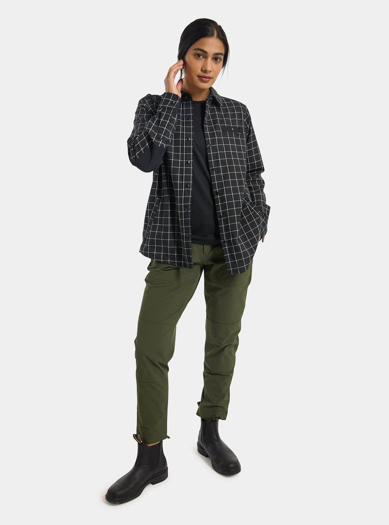 Burton Favorite Performance Long Sleeve Flannel Hemd Damen Schwarz | 706-ETWKVJ