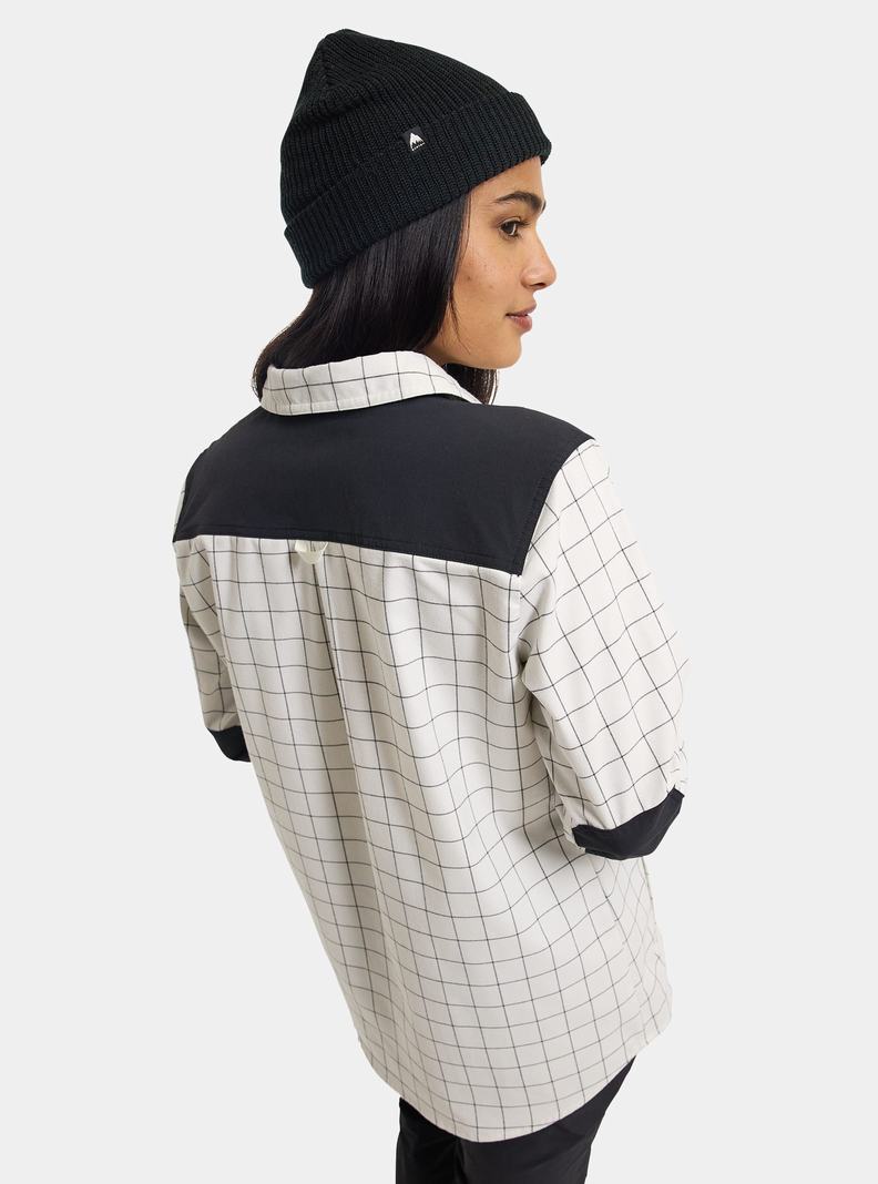 Burton Favorite Performance Long Sleeve Flannel Hemd Damen Weiß | 843-CKLOHU