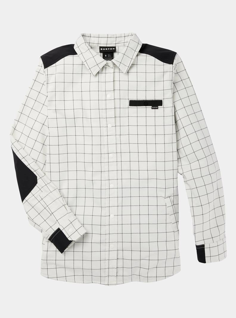 Burton Favorite Performance Long Sleeve Flannel Hemd Damen Weiß | 843-CKLOHU