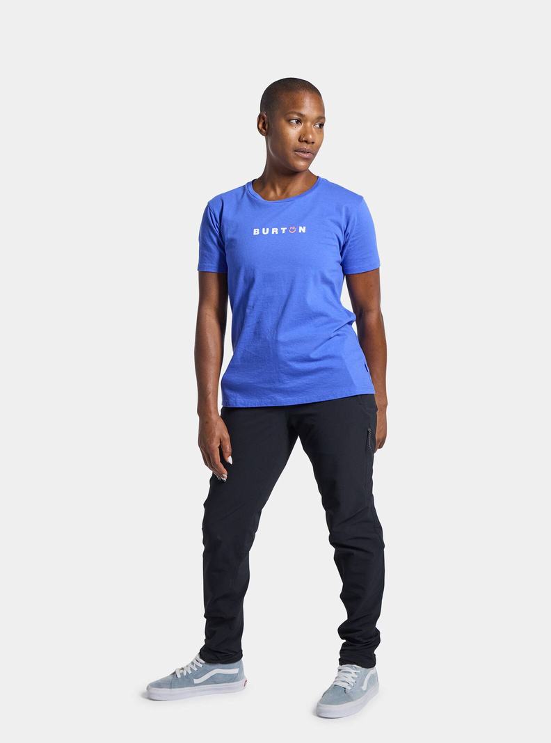Burton Feelgood Kurzes Sleeve T-Shirts Damen Blau | 921-XQSKYJ