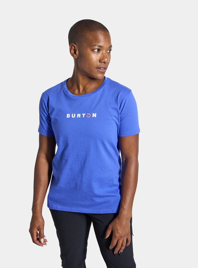 Burton Feelgood Kurzes Sleeve T-Shirts Damen Blau | 921-XQSKYJ