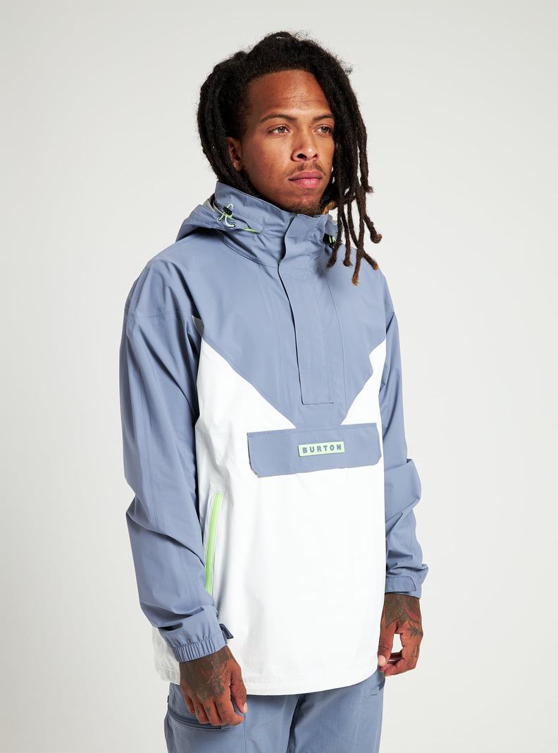 Burton Freelight Snowboardjacke Herren Grau Weiß | 590-VMWYUJ