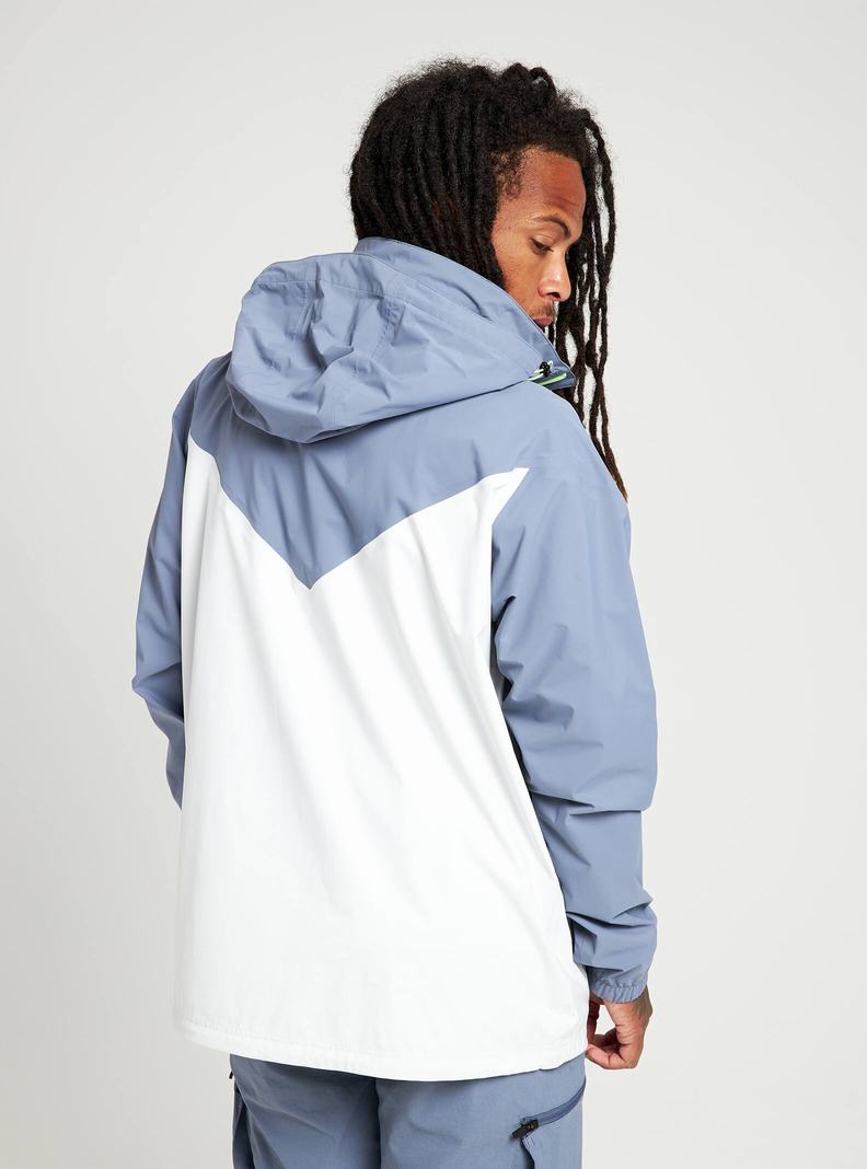 Burton Freelight Snowboardjacke Herren Grau Weiß | 590-VMWYUJ