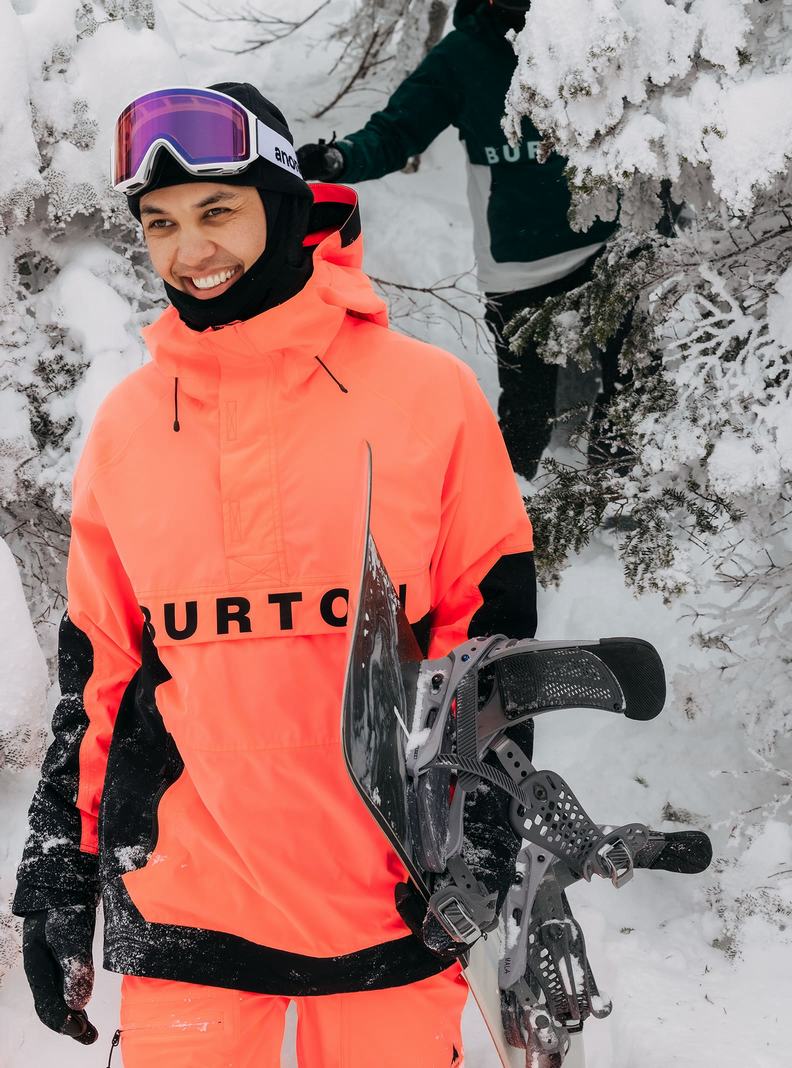 Burton Frostner 2L Anorak Snowboardjacke Herren Orange Schwarz | 146-XKHRND