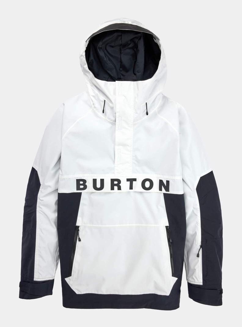 Burton Frostner 2L Anorak Snowboardjacke Herren Weiß Schwarz | 295-OJSTHZ