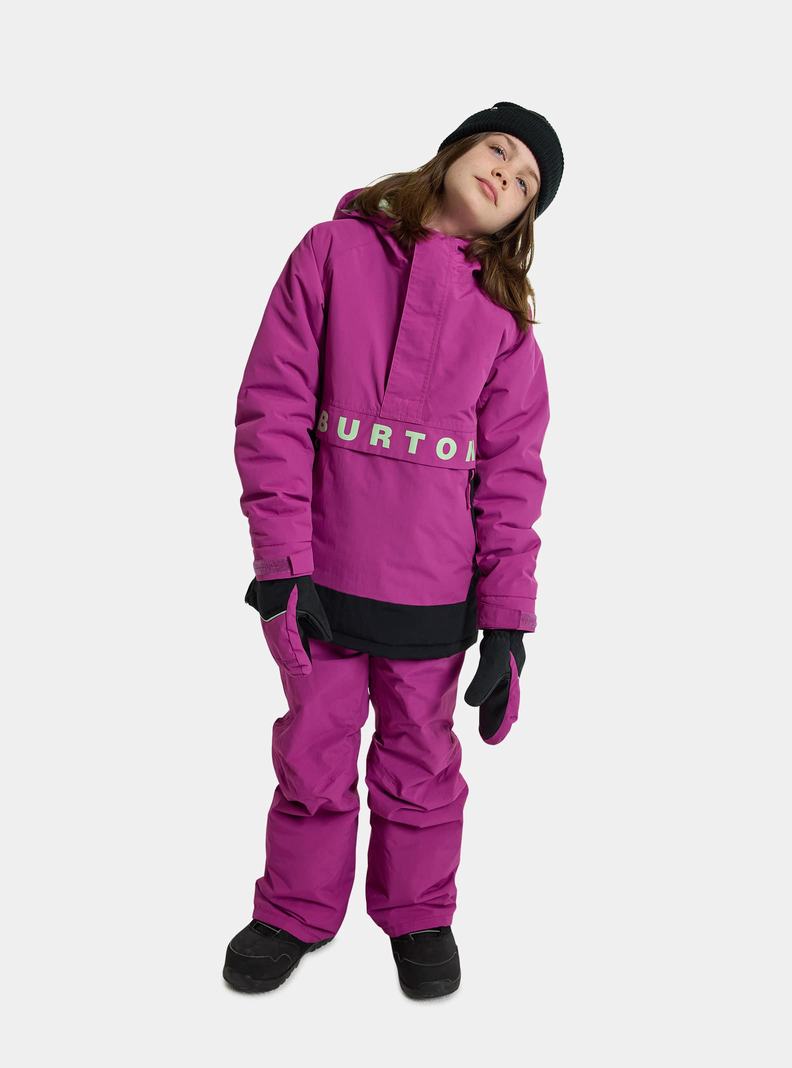 Burton Frostner 2L Anorak Snowboardjacke Kinder Lila Schwarz | 316-DLUTGI