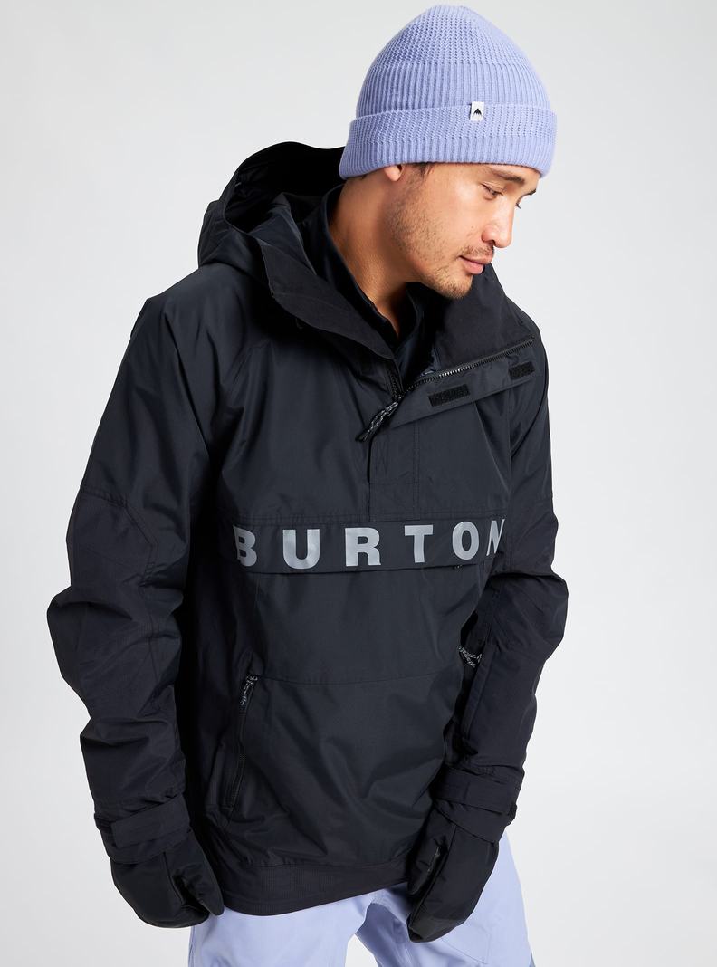 Burton Frostner 2L Anorak Snowboardjacke Herren Schwarz | 479-BTCEHD