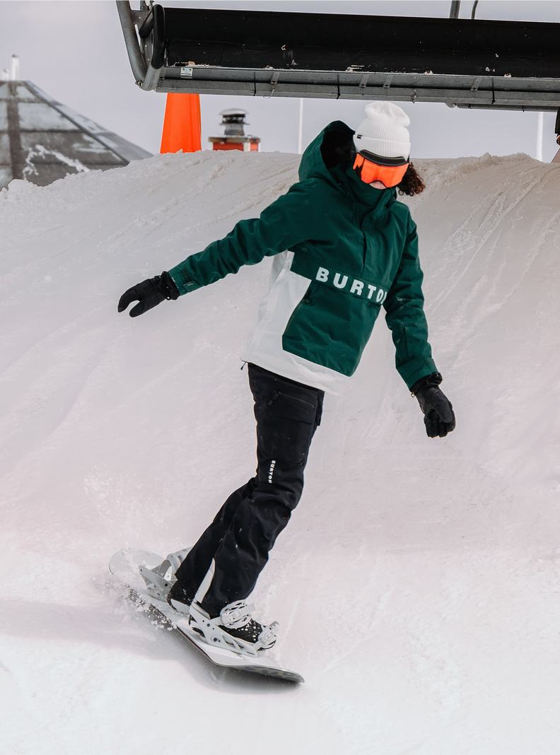 Burton Frostner 2L Anorak Snowboardjacke Damen Braun Weiß | 587-AKPHFD