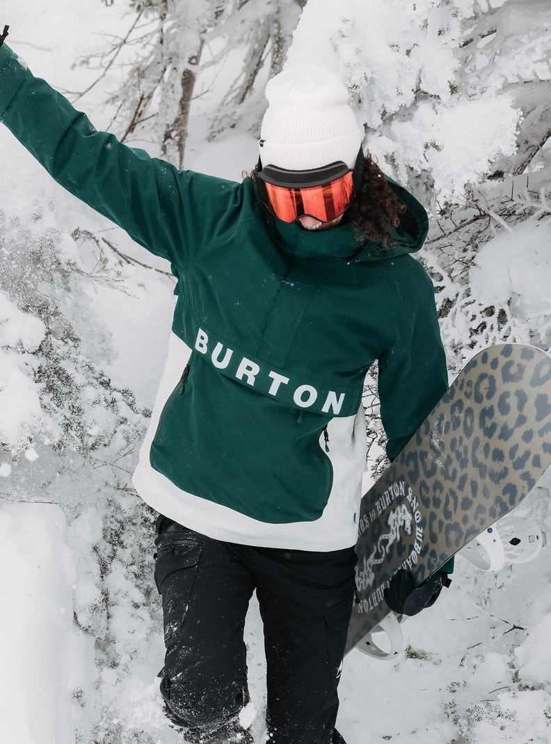 Burton Frostner 2L Anorak Snowboardjacke Damen Braun Weiß | 587-AKPHFD