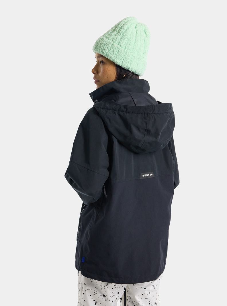 Burton Frostner 2L Anorak Snowboardjacke Damen Schwarz Weiß | 632-HYUNDB