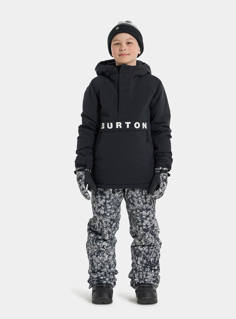Burton Frostner 2L Anorak Snowboardjacke Kinder Schwarz | 742-CVJNKB