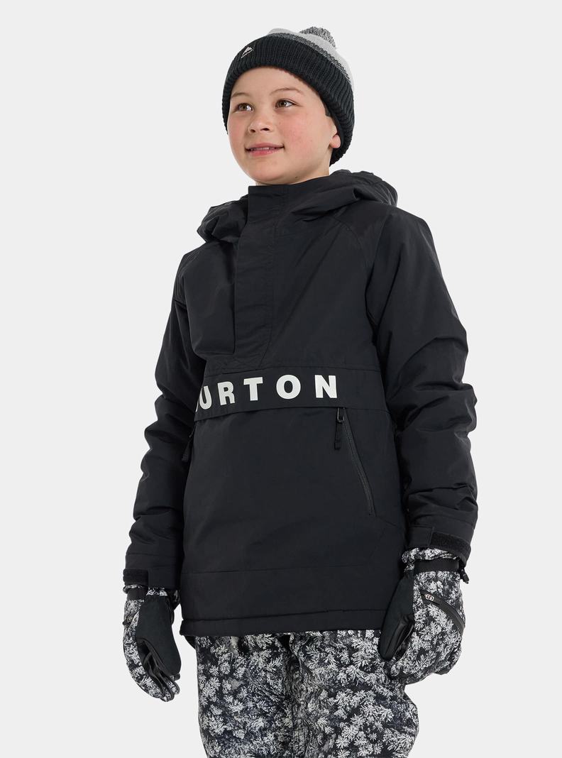 Burton Frostner 2L Anorak Snowboardjacke Kinder Schwarz | 742-CVJNKB