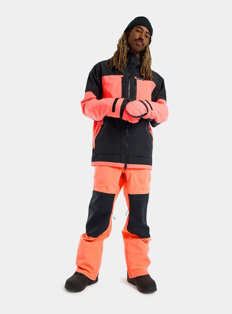 Burton Frostner 2L Snowboardjacke Herren Schwarz Orange | 256-COYENI