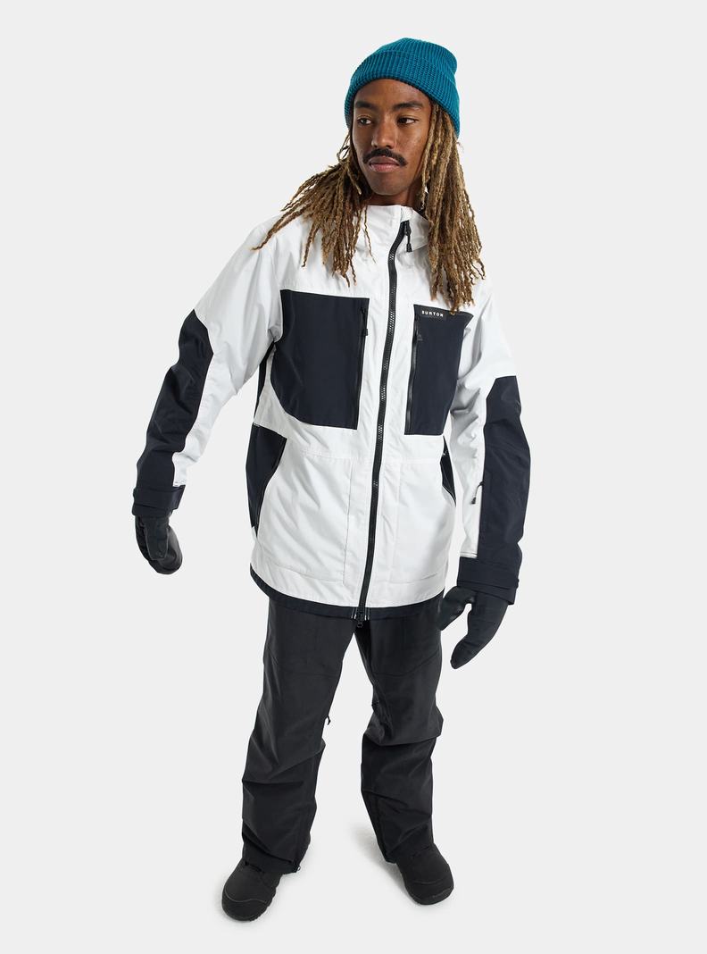 Burton Frostner 2L Snowboardjacke Herren Weiß Schwarz | 517-UHSTPK