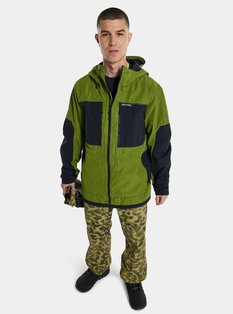 Burton Frostner 2L Snowboardjacke Herren Grün Schwarz | 812-FUJYSP