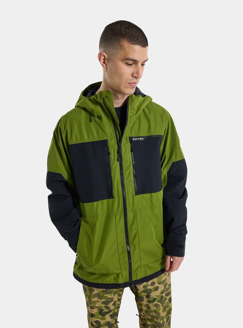 Burton Frostner 2L Snowboardjacke Herren Grün Schwarz | 812-FUJYSP