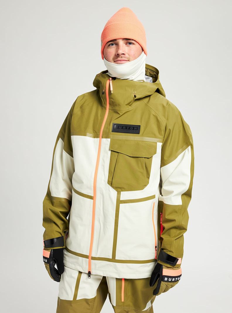 Burton GORE-TEX 3L Breaker Snowboardjacke Herren Olivgrün Silber Grün | 326-LDTVSE