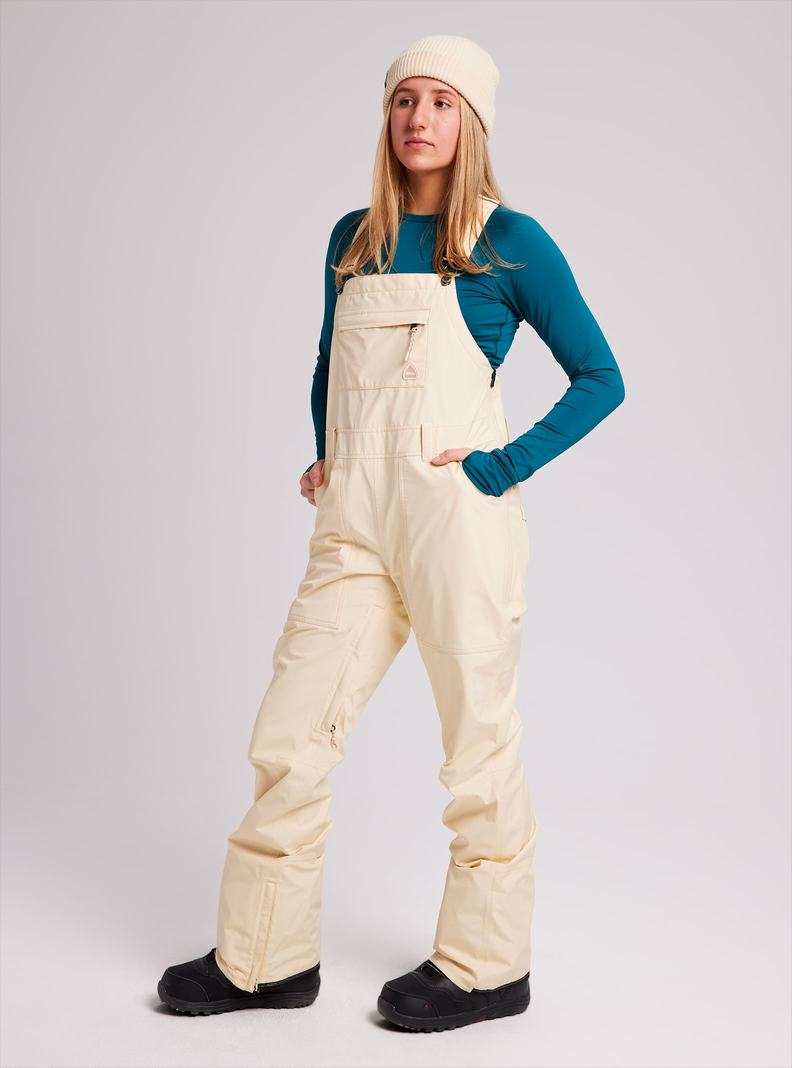 Burton GORE-TEX Avalon Latzhose Damen Beige | 857-LNCFVI