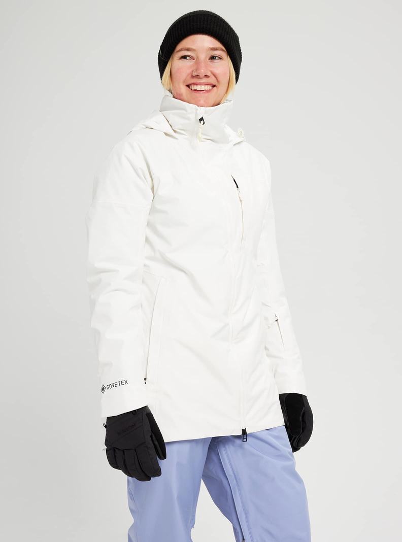 Burton GORE-TEX Pillowline Snowboardjacke Damen Weiß | 687-CIMFTB