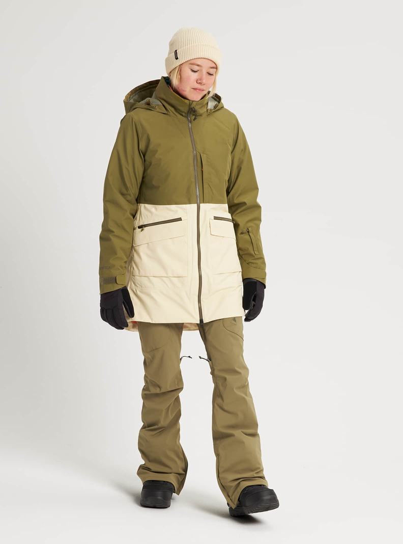 Burton GORE-TEX Treeline Snowboardjacke Damen Olivgrün | 493-KENHST