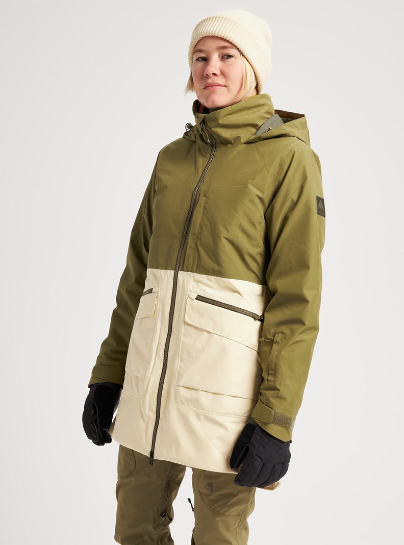 Burton GORE-TEX Treeline Snowboardjacke Damen Olivgrün | 493-KENHST