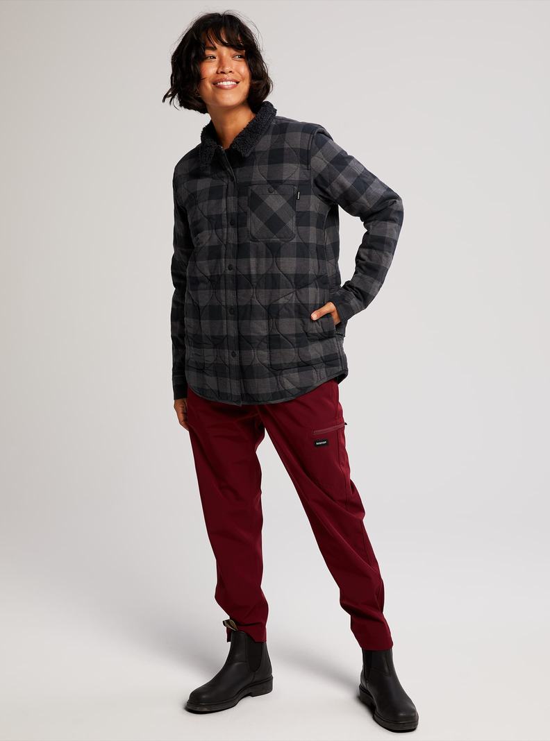 Burton Grace Insulated Flannel Hemd Damen Schwarz | 026-APCJNT