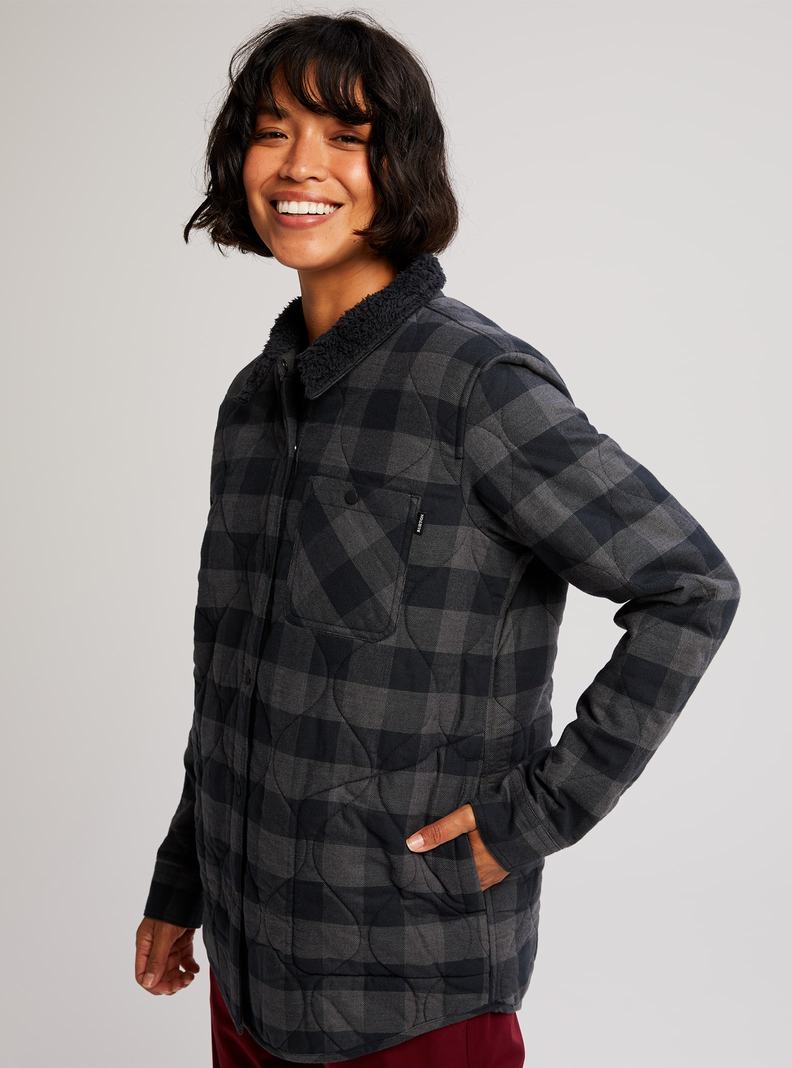 Burton Grace Insulated Flannel Hemd Damen Schwarz | 026-APCJNT