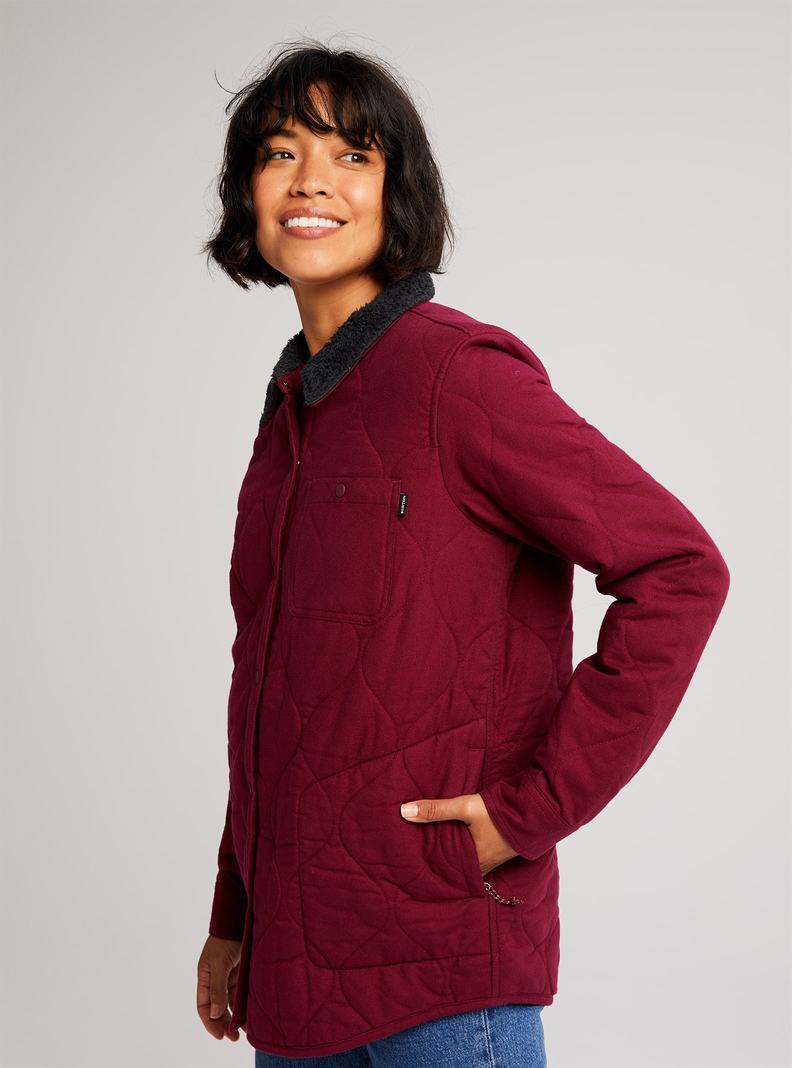 Burton Grace Insulated Flannel Hemd Damen Bordeaux | 849-SHQCNA
