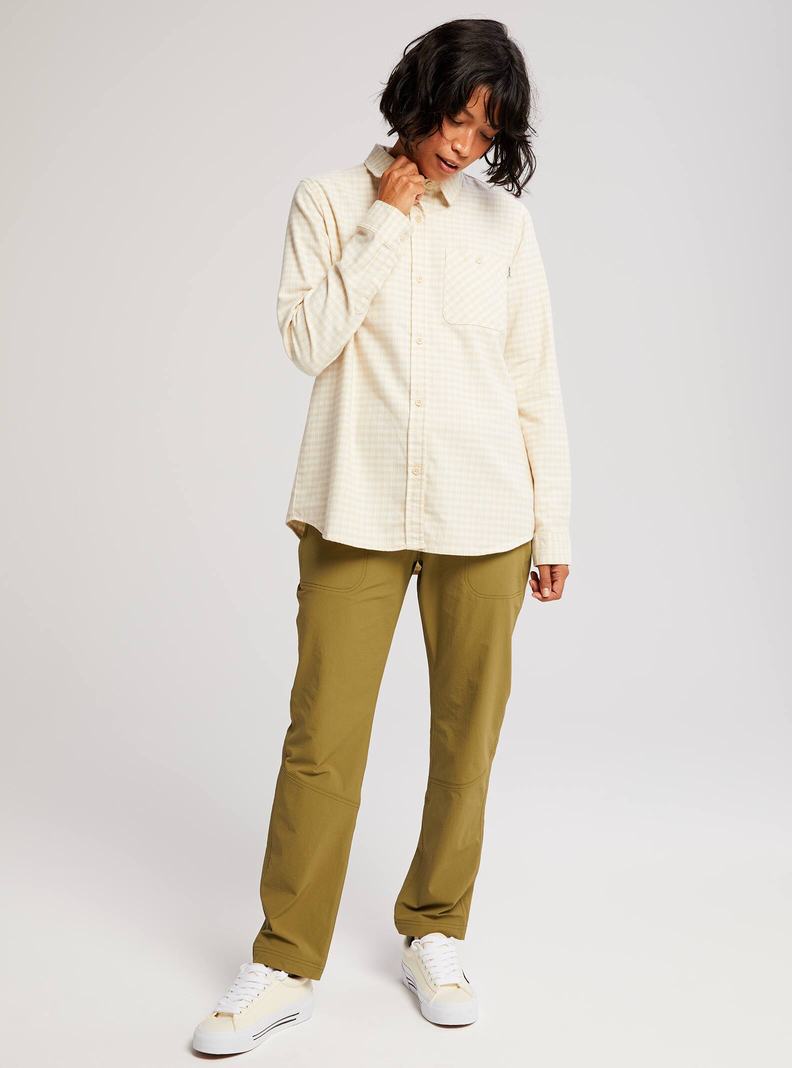 Burton Grace Long Sleeve Flannel Hemd Damen Beige | 047-YXBPRG