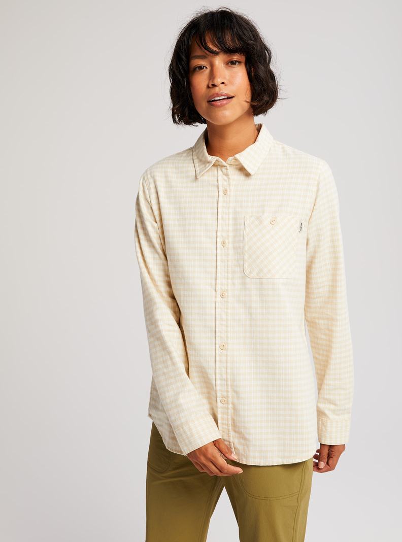 Burton Grace Long Sleeve Flannel Hemd Damen Beige | 047-YXBPRG