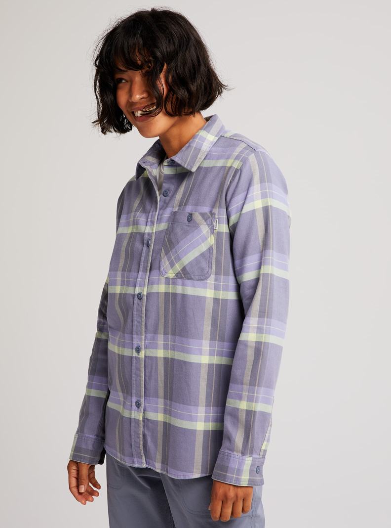 Burton Grace Long Sleeve Flannel Hemd Damen Lila | 184-MYFPDC