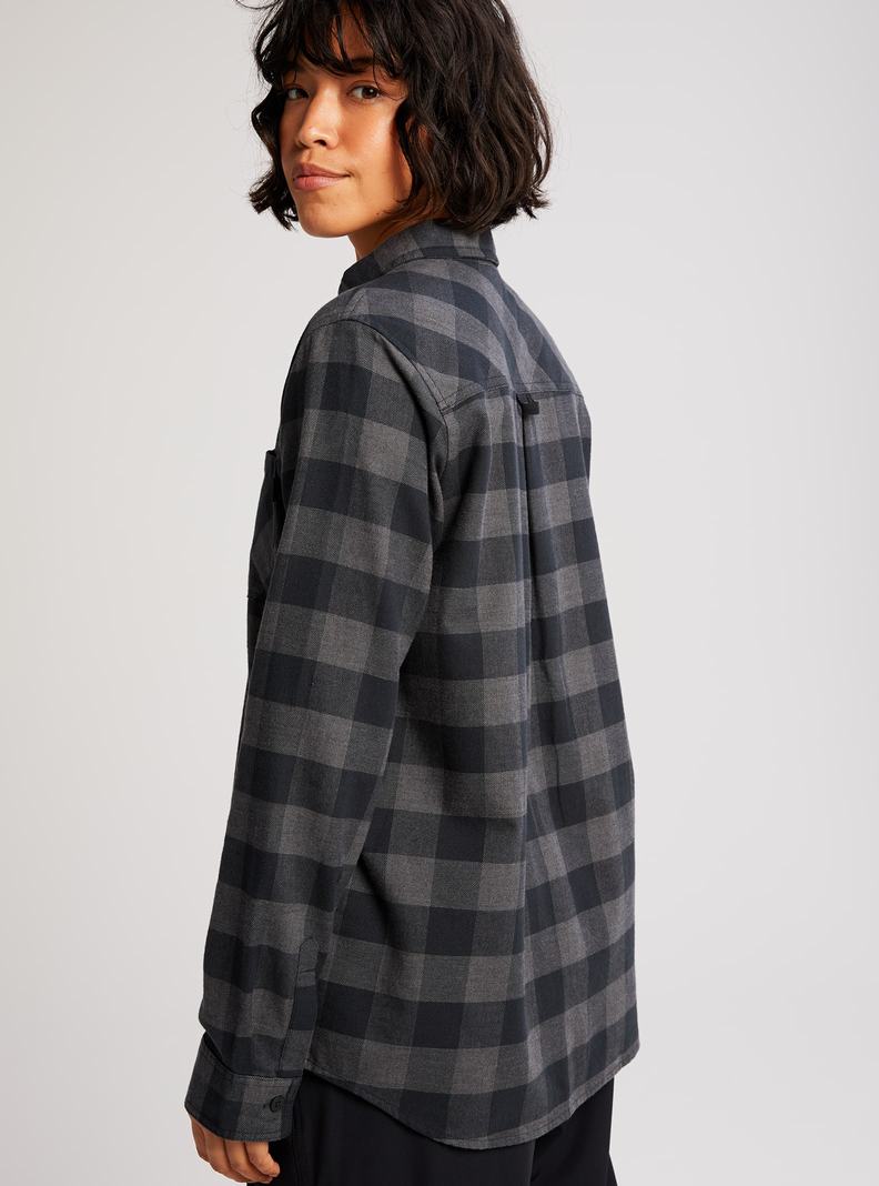 Burton Grace Long Sleeve Flannel Hemd Damen Schwarz | 408-FYJOWK