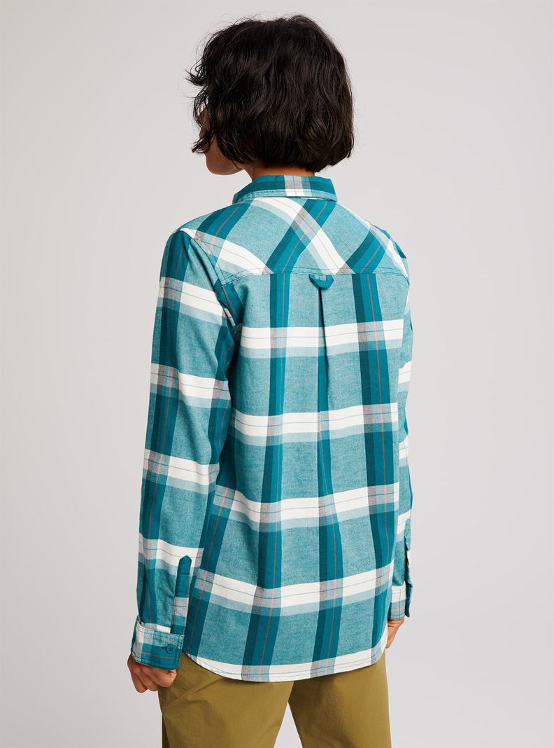 Burton Grace Long Sleeve Flannel Hemd Damen Blau | 605-SQZVID