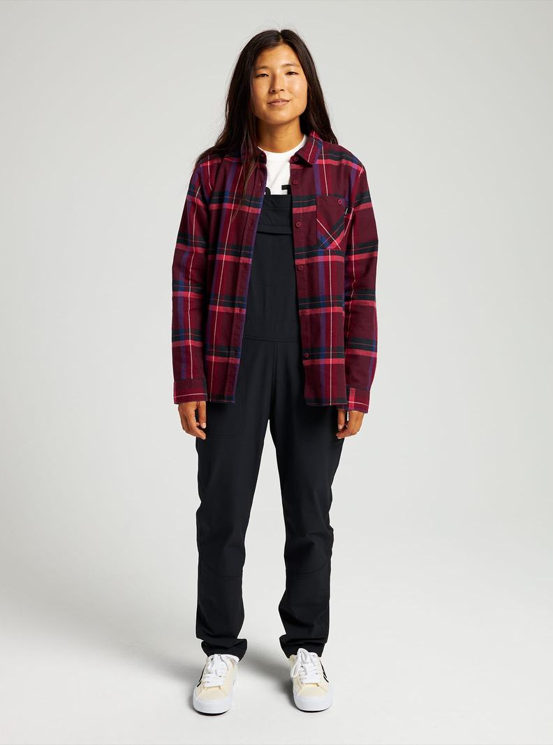 Burton Grace Long Sleeve Flannel Hemd Damen Tiefesrot | 726-MXAGDY