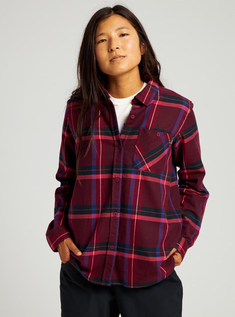 Burton Grace Long Sleeve Flannel Hemd Damen Tiefesrot | 726-MXAGDY