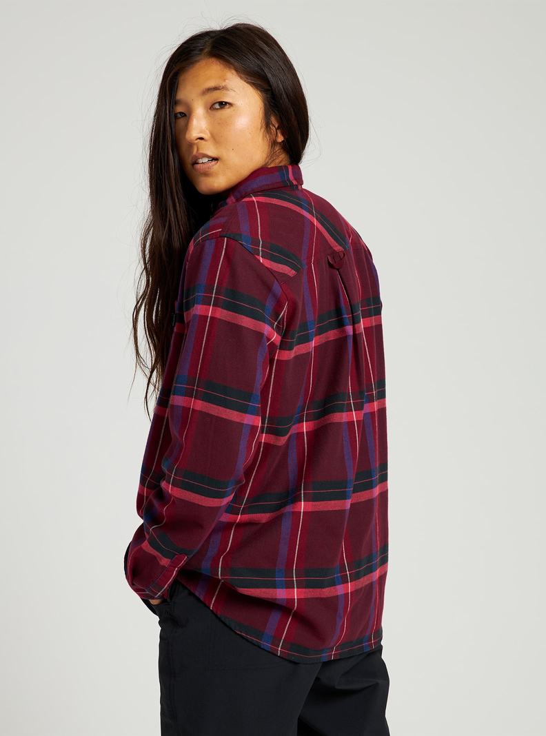 Burton Grace Long Sleeve Flannel Hemd Damen Tiefesrot | 726-MXAGDY