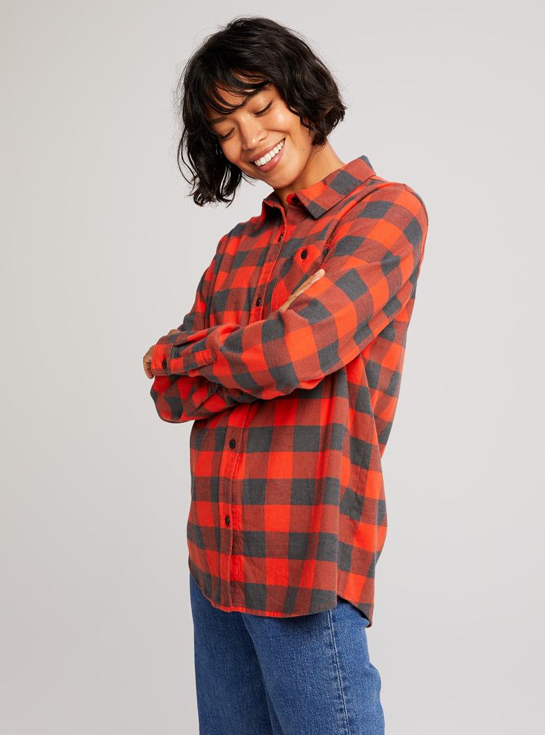 Burton Grace Long Sleeve Flannel Hemd Damen Rot | 830-VCLMXH
