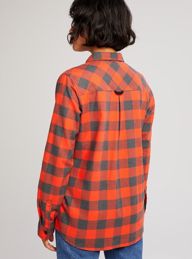 Burton Grace Long Sleeve Flannel Hemd Damen Rot | 830-VCLMXH