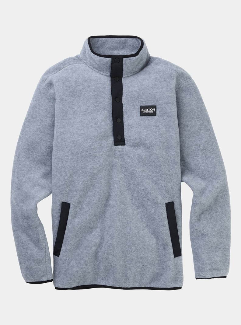 Burton Hearth Fleece Pullover Sweatshirts Herren Grau | 410-QNWJXL