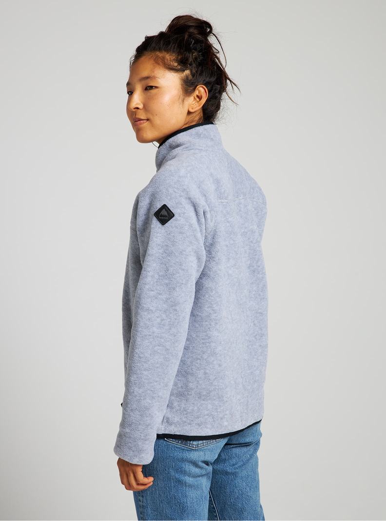 Burton Hearth Fleece Pullover Sweatshirts Damen Grau | 463-VGEHQY