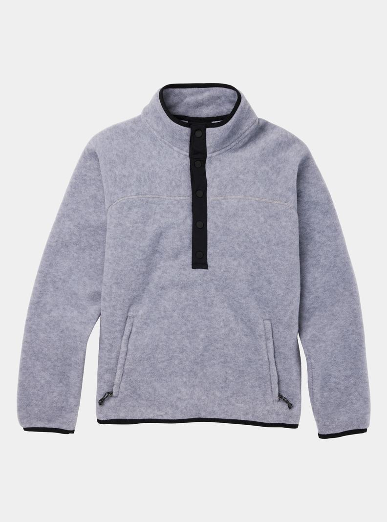 Burton Hearth Fleece Pullover Sweatshirts Damen Grau | 463-VGEHQY
