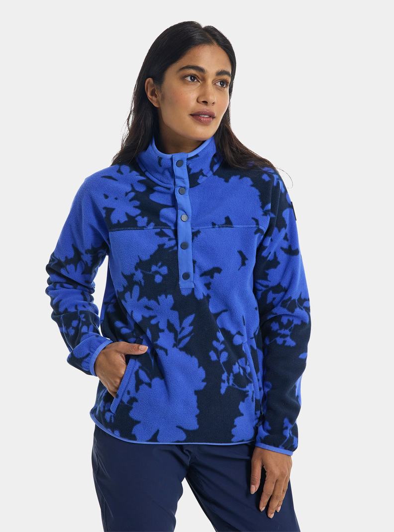 Burton Hearth Fleece Pullover Sweatshirts Damen Blau | 629-HUCWNT