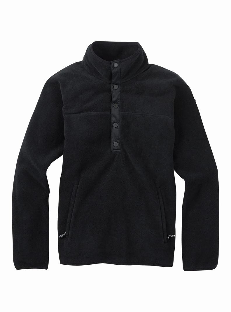 Burton Hearth Fleece Pullover Sweatshirts Damen Schwarz | 653-JQTNZD