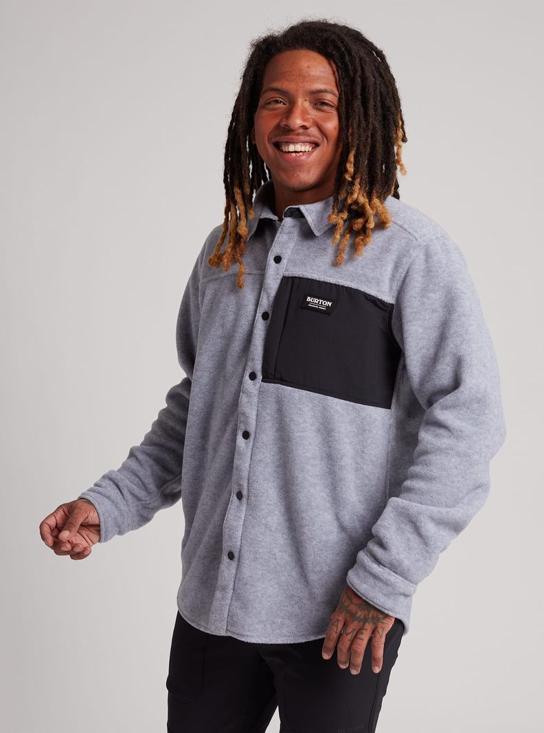 Burton Hearth Fleece Shirt Hemd Herren Grau | 924-IPVXGE