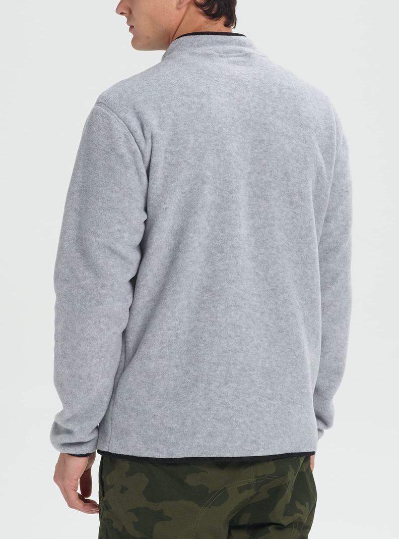 Burton Hearth Full-Zip Fleece Sweatshirts Herren Grau Schwarz | 512-AKSFWM