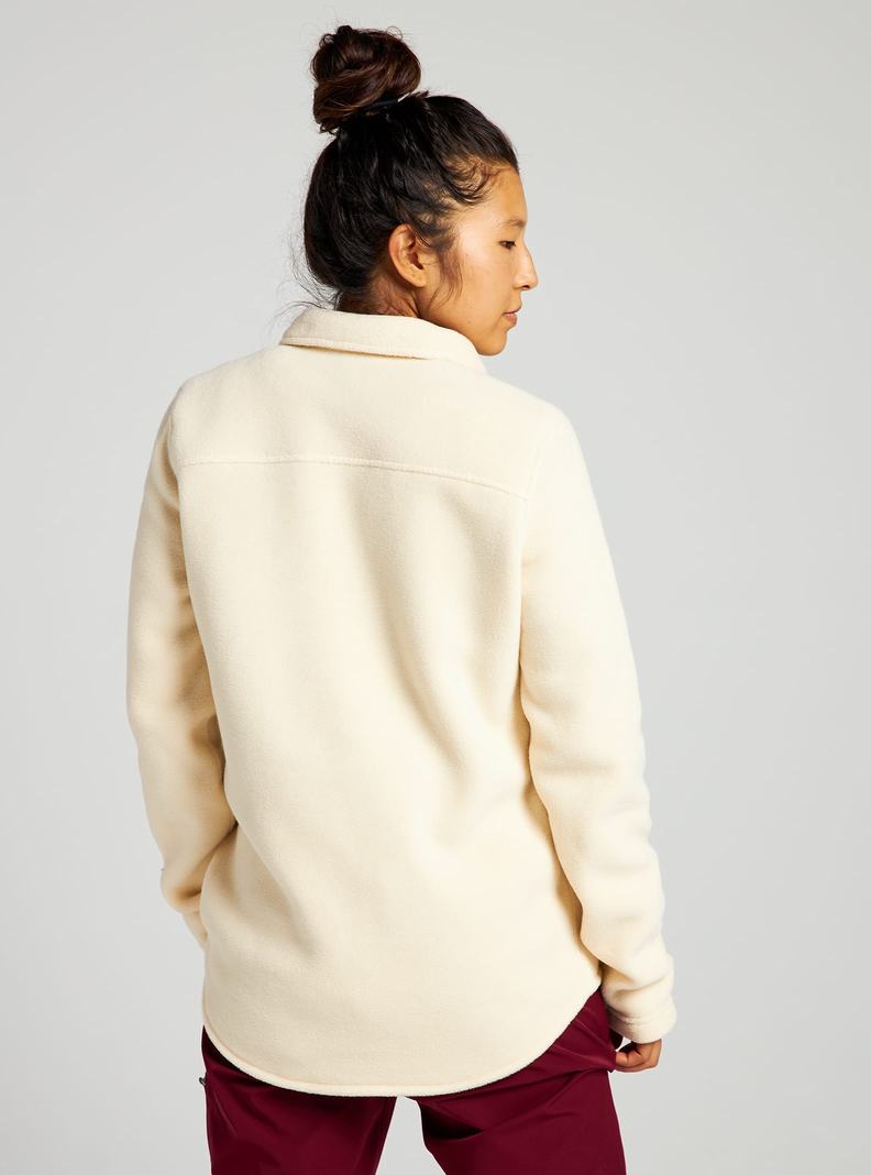 Burton Hearth Snap Up Fleece Hemd Damen Beige | 065-HVDZEQ