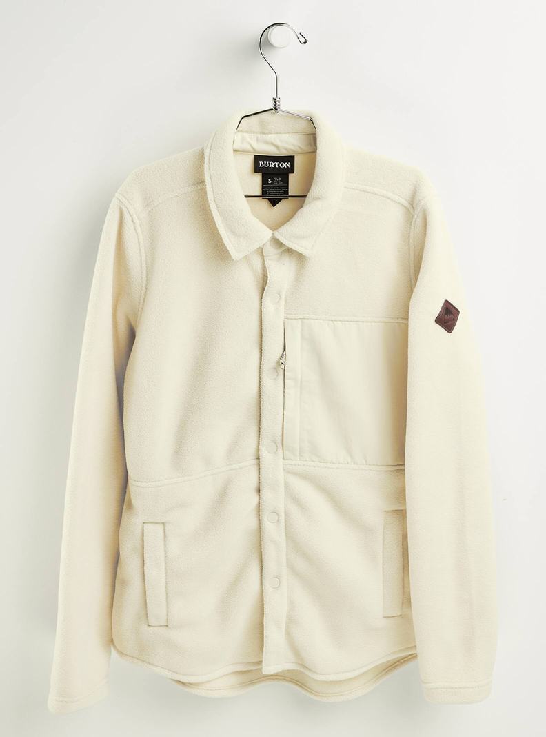 Burton Hearth Snap Up Fleece Hemd Damen Beige | 065-HVDZEQ