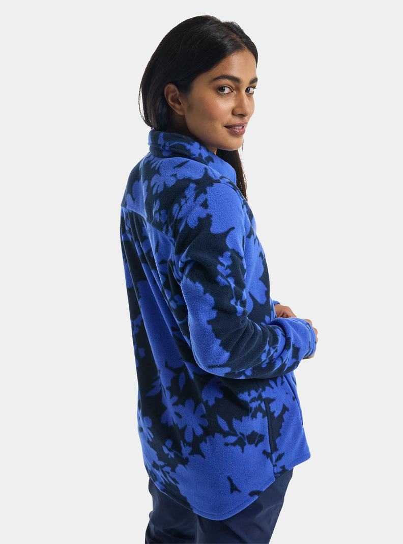 Burton Hearth Snap-Up Fleece Hemd Damen Blau | 201-JYWUGO