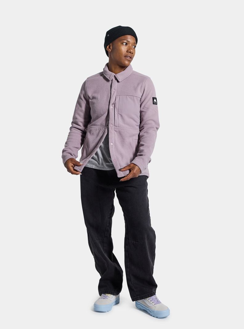 Burton Hearth Snap-Up Fleece Hemd Damen Lavendel | 485-XOZBFJ