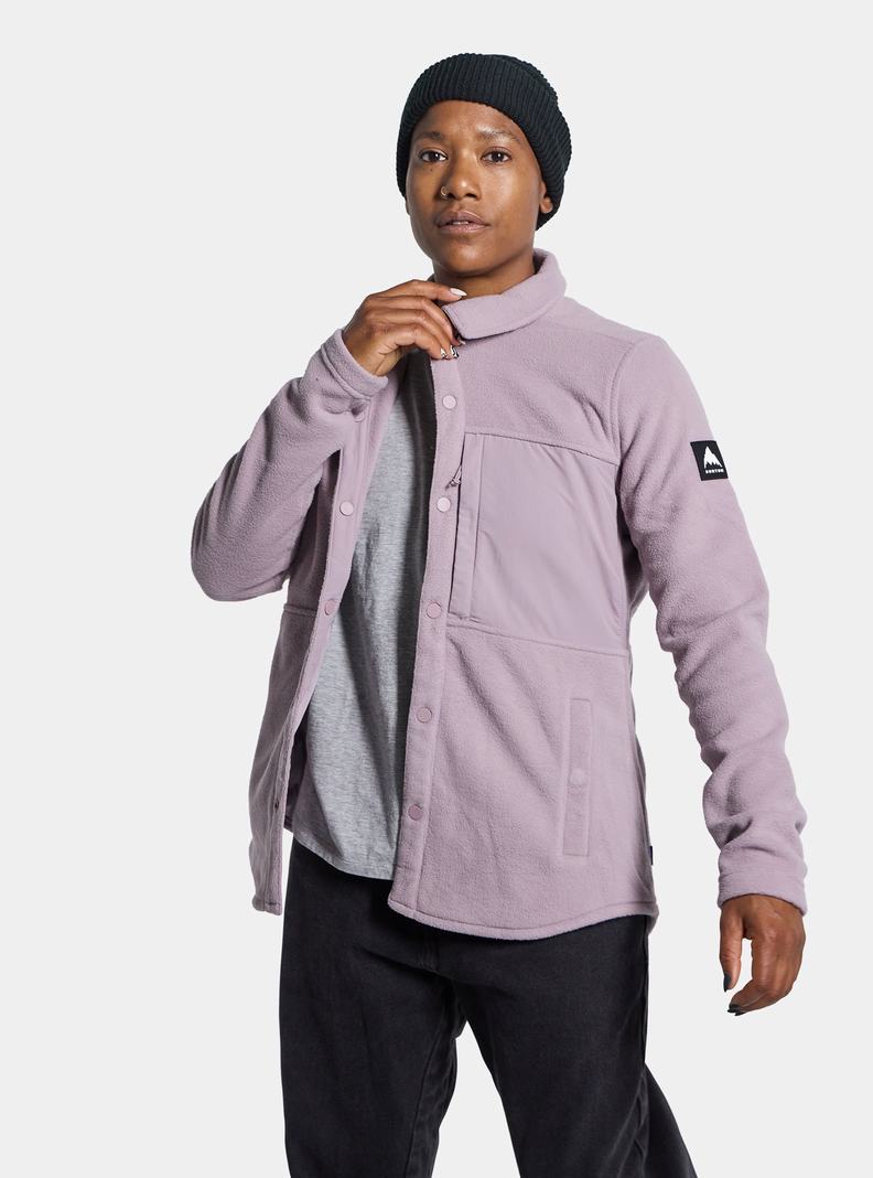 Burton Hearth Snap-Up Fleece Hemd Damen Lavendel | 485-XOZBFJ